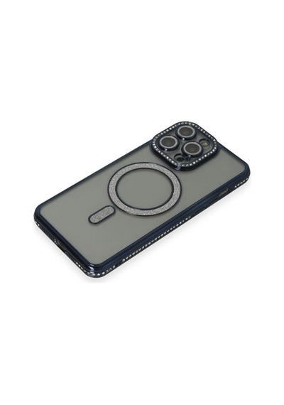 Apple İphone 14 Pro Kılıf Joke Simli Magneticsafe Kılıf - Lacivert Çok Renkli