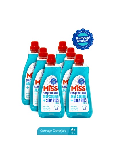 Miss Sıvı Çamaşır Deterjanı Renkli1500ml & Çamaşır Sodası 500gr 1500 ML