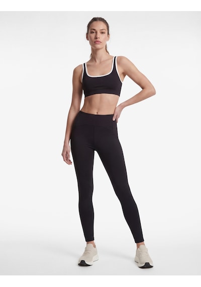 Koton Yüksek Bel Slim Fit Dikiş Detaylı İnterlok Spor Tayt Siyah 6sak40203nk