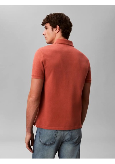 Calvin Klein Ss Monogram Pıque Po, 0kl Turuncu Erkek Polo T-shirt