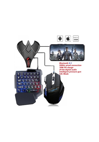 KuGamer M3 Süper Üçlü Set - Pubg Mobile Klavye Mouse Konsol Dönüştürücü Yapay Zeka 2022 Model Türkçe
