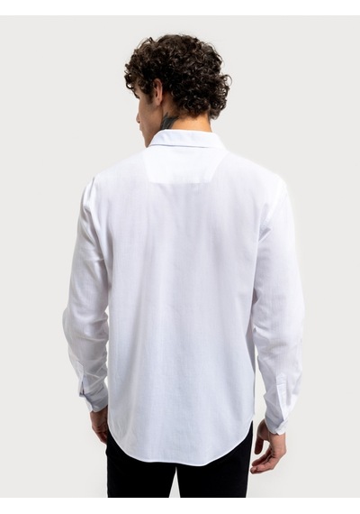Oversize Fit Erkek Gömlek U.kol Beyaz