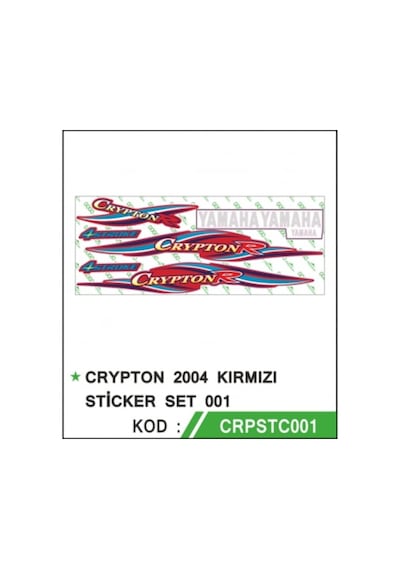 Yamaha Crypton 2004 Kırmızı Sticker Seti