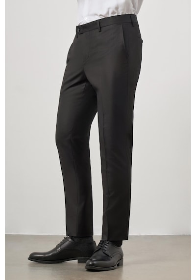 İmza Siyah Düz Bez Ayağı Slim Fit Classic Pantolon 1003245152 Siyah