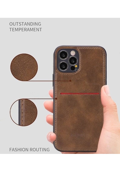 Xiaomi Mi 13 Ultra Kartlıklı Rich Boss Lüx Deri Kılıf Açık Kahve
