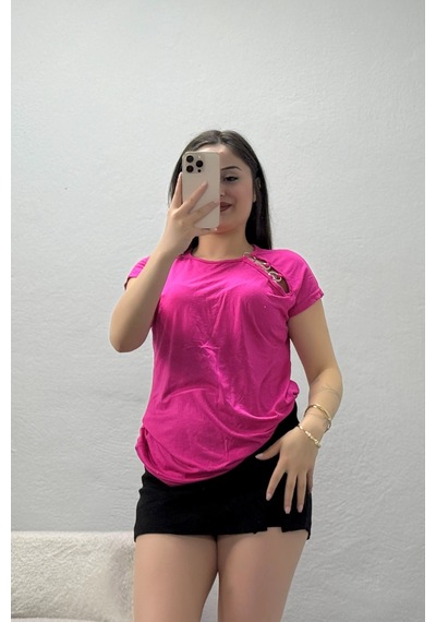 Modi Halka Detaylı Bluz Koyupembe - 43989.599. Acık Pembe