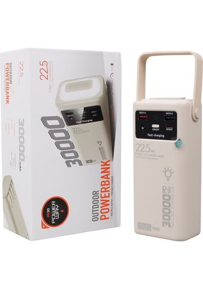 Powerway Pd30 30.000mah 22.5w Pd & Qc 3.0 Hızlı Şarj Destekli Dijital Göstergeli Powerbank Çok Renkli