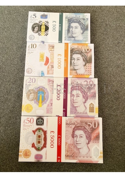 400 ADET KARMA 5-10-20-50 STERLİN BANKNOT POUND PARA GEÇERSİZ