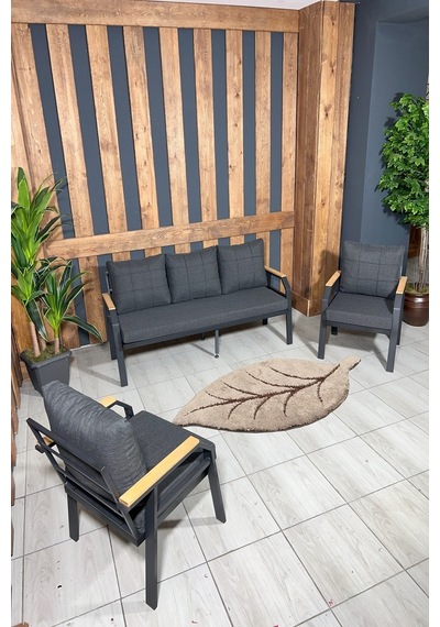 Ard & Garden Kavacık 3+1+1+masa Bahçe Mobilyası, Balkon Çay Seti, Bahçe Koltuk Takımı Antrasit
