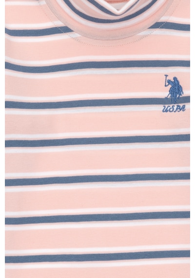 U.S. Polo Assn. Kız Çocuk Toz Pembe Balıkçı Yaka Sweatshirt 50296286-VR050
