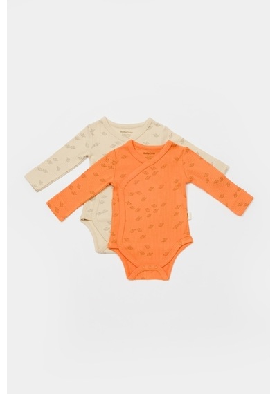 BabyCosy Organik Modal Fil Baskılı 2 Li Kruvaze Uzun Kollu Badi 001
