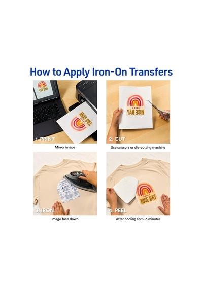 Ayrex Açık Renk Kumaşlar İçin Isı Transfer Kağıdı, 21.6x28 Cm, Mürekkep Püskürtmeli Yazıcı Uyumlu, 18 Sayfa Genel