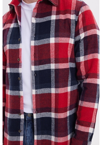Tudors Erkek Slim Fit Dar Kesim Kareli Kışlık Oduncu Gömlek-42204 Lacivert Tudors Erkek Slim Fit Dar Kesim Kareli Kışlık Oduncu Gömlek-42204 Lacivert
