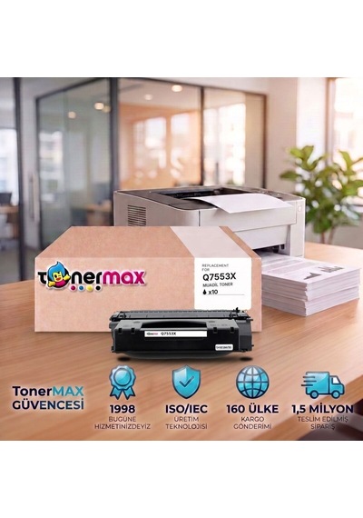 Hp Laserjet P2015dtn Muadil Toner Çipli Q7553x 10'lu 7.000 Sayfa