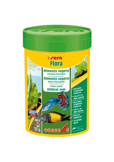 Sera Flora Tropikal Ve Cichlid Balık Türleri İçin Bitkisel Pul Ye