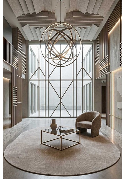 Geometrik Abstract Desenli Prato İpeksi Lüks Viskon Oval Halı Pr09 Gri Kemik