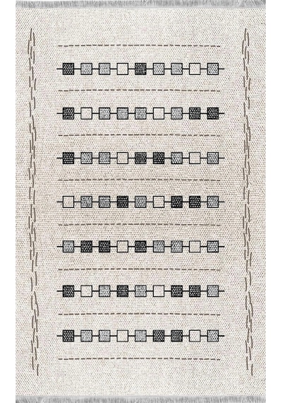 Küçük Kutular Modern Halı Dekoratif Kilim Krem