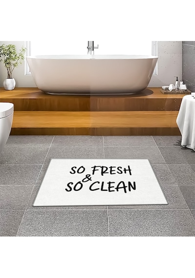 Evaşk Banyo Paspası İpeksi Kadifemsi Halı Yüzey Kaymaz Taban 40x60 BM00240B Beyaz