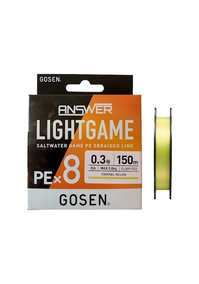 Gosen Answer Light Game Pe 8 Örgü 0.3pe 150mt Cocktail Yellow Lrf İp Misina
