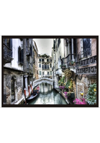 70X100Cm Venedik Binalar Ve Köprü Poster Tablo