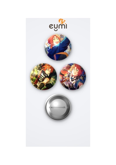 The Ensemble Stars Leo Tsukinaga 3'lü Metal Rozet Seti 58mm İğneli Buton Çanta Yaka Rozeti Çok Renkli