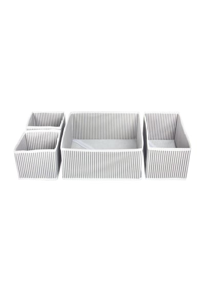 Çizgili 4lü Çekmece İçi Organizer Çok Amaçlı Katlanabilir Çekmece Içi Düzenleyici Saklama Kutu Plast Diğer
