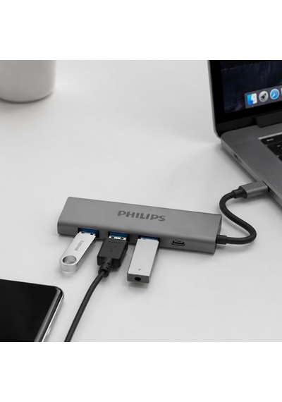 Philips 4-ın-1 Usb-c Hub 3x Usb 3.0 5gbps, 1x Usb-c 5gbps, Hızl