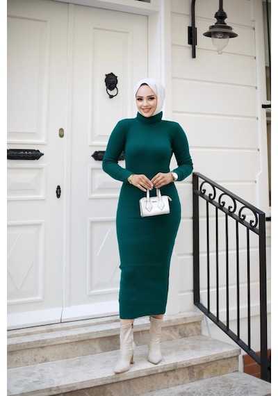 Hira Life Fashion Kadın Elbise Tesettür Giyim Balıkçı Yaka Ve Dar Kesim Triko Kalem Elbise Zümrüt Yeşili Zümrüt Yeşili Hira Life Fashion Kadın Elbise Tesettür Giyim Balıkçı Yaka Ve Dar Kesim Triko Kalem Elbise Zümrüt Yeşili Zümrüt Yeşili