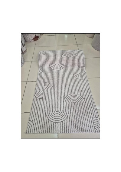 Nesrin Modern Kavis Desenli Kaymaz Jel Taban Kahve Neko12 Krem