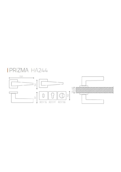 System Prizma Kapı Kolu Füme Renk Ha244ro11 Bbn