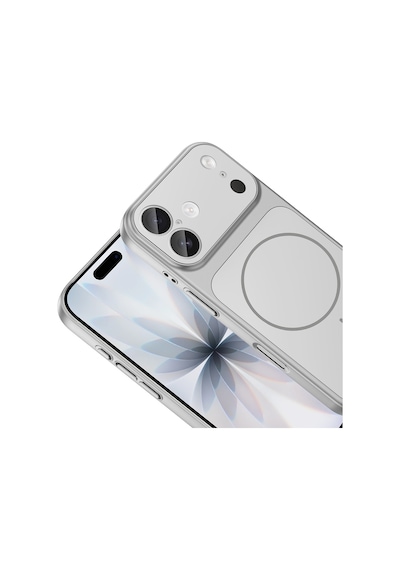 İphone 16 Uyumlu İphone 17 Pro Görünümlü Magsafe Özellikli Dönüşüm Kılıfı Formen Kapak Gümüş
