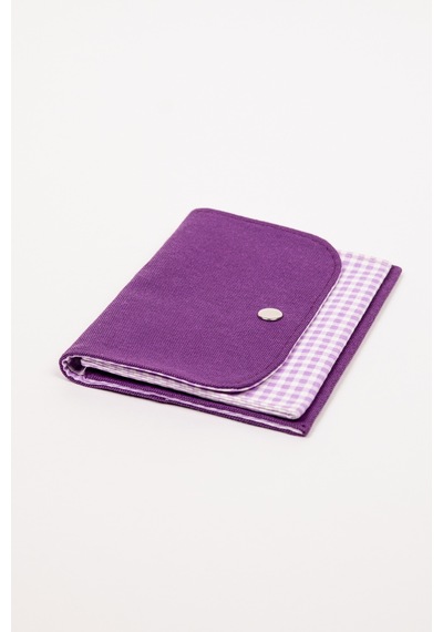 Fabric Craft Bag Kadın Cüzdanı Kumaş, Çıtçıt Kapamalı Mor