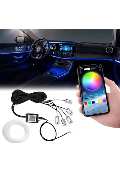 Araç Içi Atmosfer Ambiyans Led Neon Rgb App Kontrollü 5 Parça (505196319)