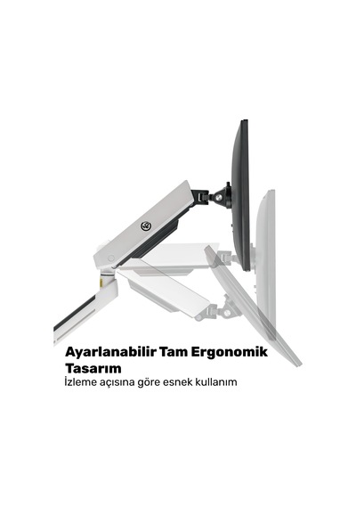 Npo Std54024hlw Elysium 27"-35" Amortisörlü Rgb Profesyonel Gaming Vesa Çift Kol Monitör Tutucu