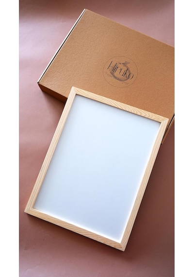 Ahşap Çerçeve 21x30 Cm A4 Premium Frame Siyah & Ahşap & Beyaz Çerçeve Ahşap