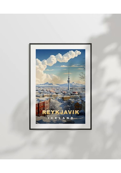 Çerçevesiz Poster Reykjavik Kış Güzelliği