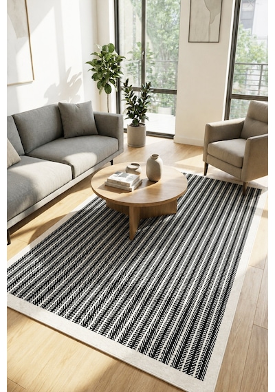 Regard Makinede Yıkanabilir Kaymaz Taban Leke Tutmaz Dijital Salon Halısı Mutfak Halısı Ve Yolluk Beyaz