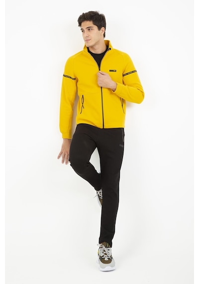 Maraton Sportswear Comfort Erkek Dik Yaka Dar Paça Uzun Kol Basic Sarı Eşofman Takımı 21516-sarı Sarı