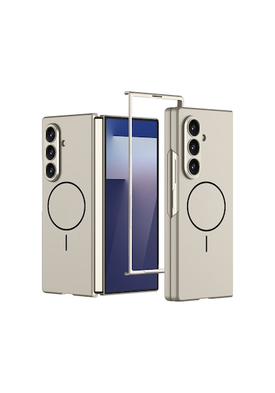 Galaxy Uyumlu Z Fold 7 Kılıf Wireless Şarj Özellikli Kıpta M-safe Ultra İnce Kapak Titanyum