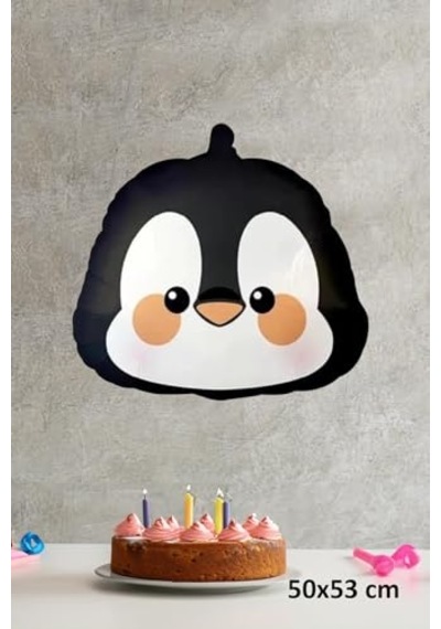 Penguen Kafası Folyo Balon Penguen Balon 2 Yaş Mavi