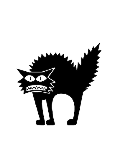 İrkilmiş Kedi Sticker Oto Motor Laptop Duvar Folyo Sticker 25x25 Cm