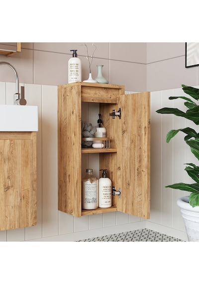 Roomart Ayaksız Tek Kapaklı Lavabolu 50 Cm Banyo Dolabı-aynalı Üs Atlantikçam