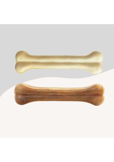 Köpekler İçin Naturel Ve Beyaz Press Çiğneme Kemiği 15cm 2li Paket