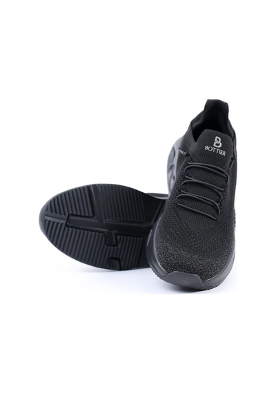 Tuna Bottier Siyah Bağcıksız Erkek Spor Ayakkabı Triko Sneaker - 25asm851 Siyah