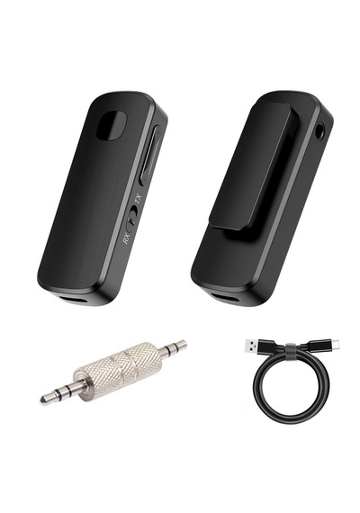 M18 2in1 Bluetooth 5.4 Mikrofonlu Yaka Klipsli Ses Adaptörü Alıcı-verici Transmitter-receiver Tv Pc Araç 3.5mm Aux