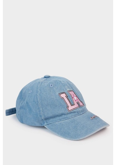 Defacto Kız Çocuk Nakışlı Jean Cap Şapka C0587a826smbe106 Mavi-be106