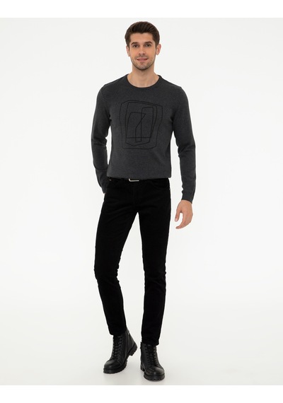 Pierre Cardin Gri Melanj Slim Fit Bisiklet Yaka Triko Kazak Pierre Cardin Gri Melanj Slim Fit Bisiklet Yaka Triko Kazak