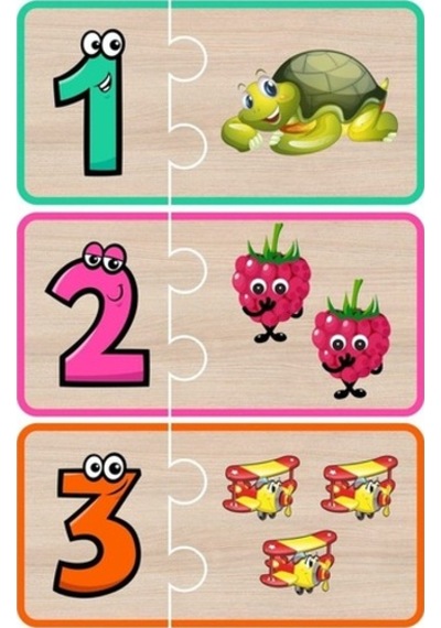 Bk Toys Sayı Eşleştirme Görsel Gelişim Oyunu Ahşap Puzzle