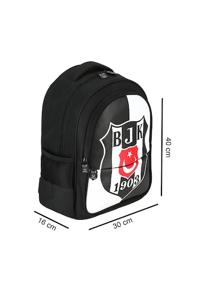 Beşiktaş 3 Bölmeli Bjk 1903 Logo Baskılı Suni Deri Okul Sırt Çantası Siyah 25360 Siyah