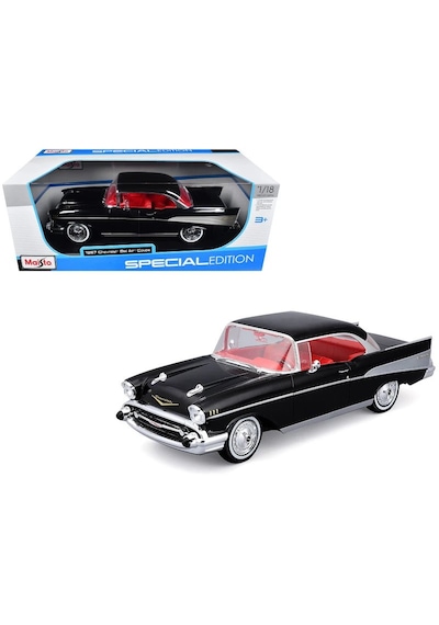 1:18 Ölçek Maisto 1957 Chevrolet Bel Air Coupe Diecast Metal Minyatür Model Araba 25cm